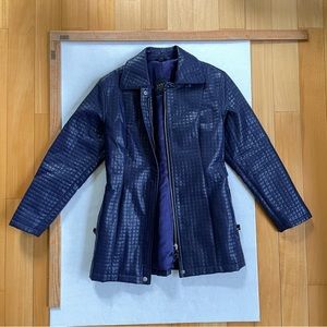 Purple Quilted Pleather Jacket